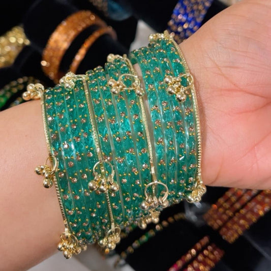Classic Kashmiri Bangles Set with Hanging Jhumka – Wedding & Festive Wear