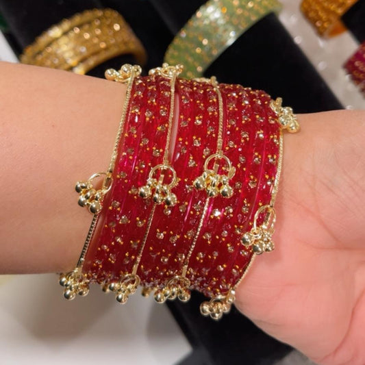 Kashmiri Style Bangles Set with Stone Work & Jhumka – Bridal Jewelry