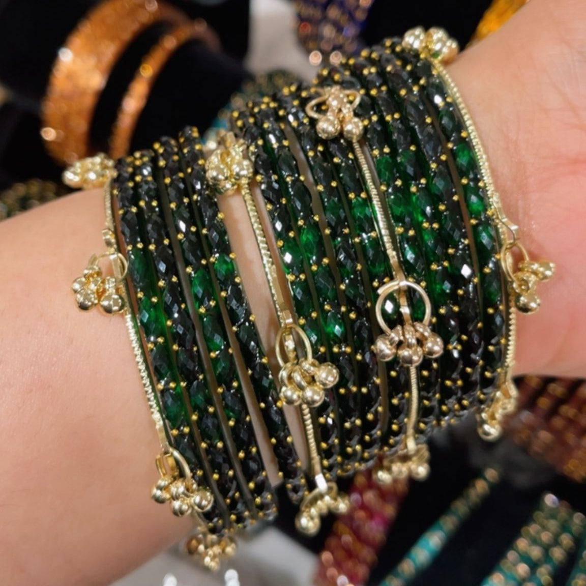 Luxury Kashmiri Bangles Set with Jhumka Design – Wedding & Party Wear