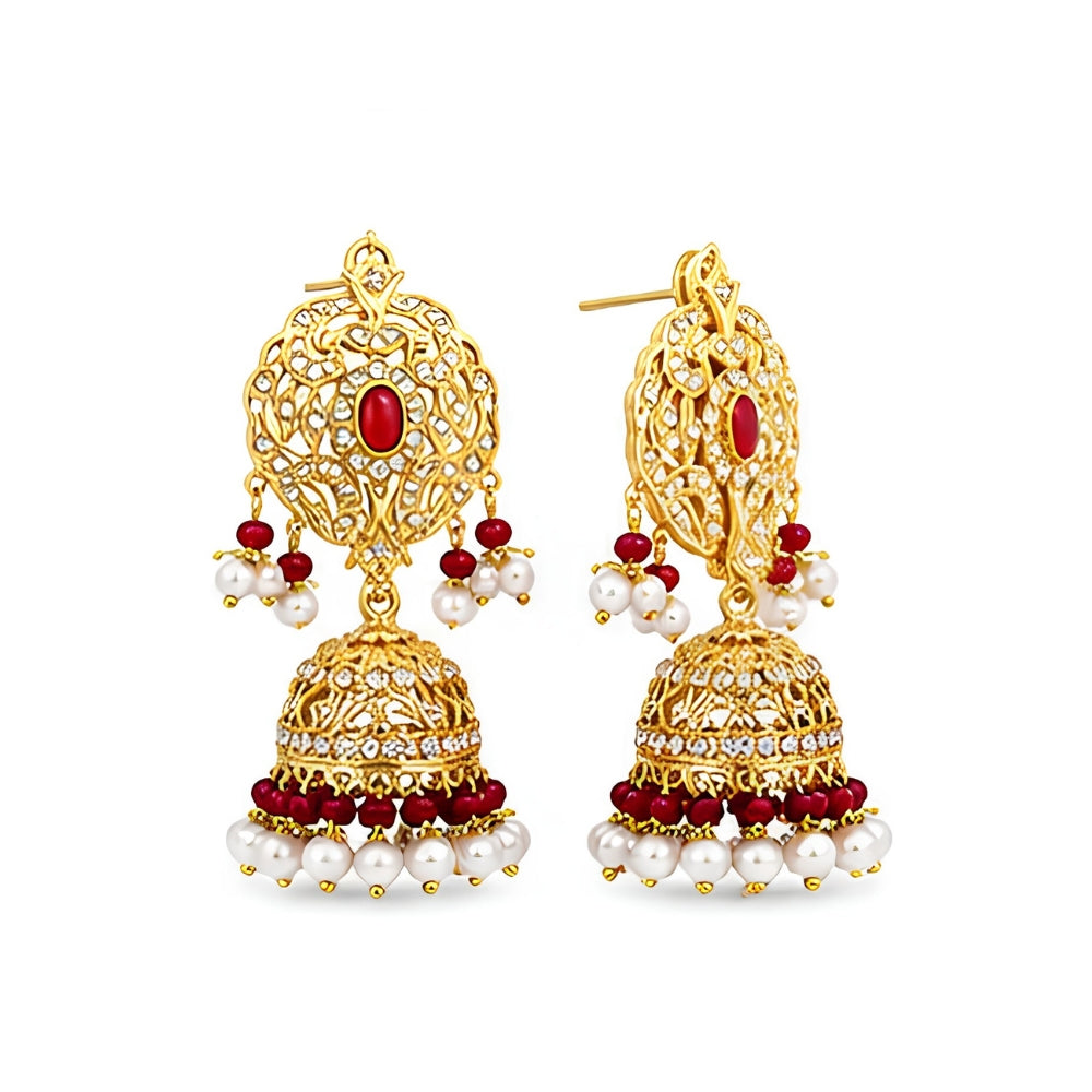 Luxury Pakistani Bridal Choker Jewelry Set with Earrings & Maang Tikka – Gold Tone Wedding Necklace Set for Women