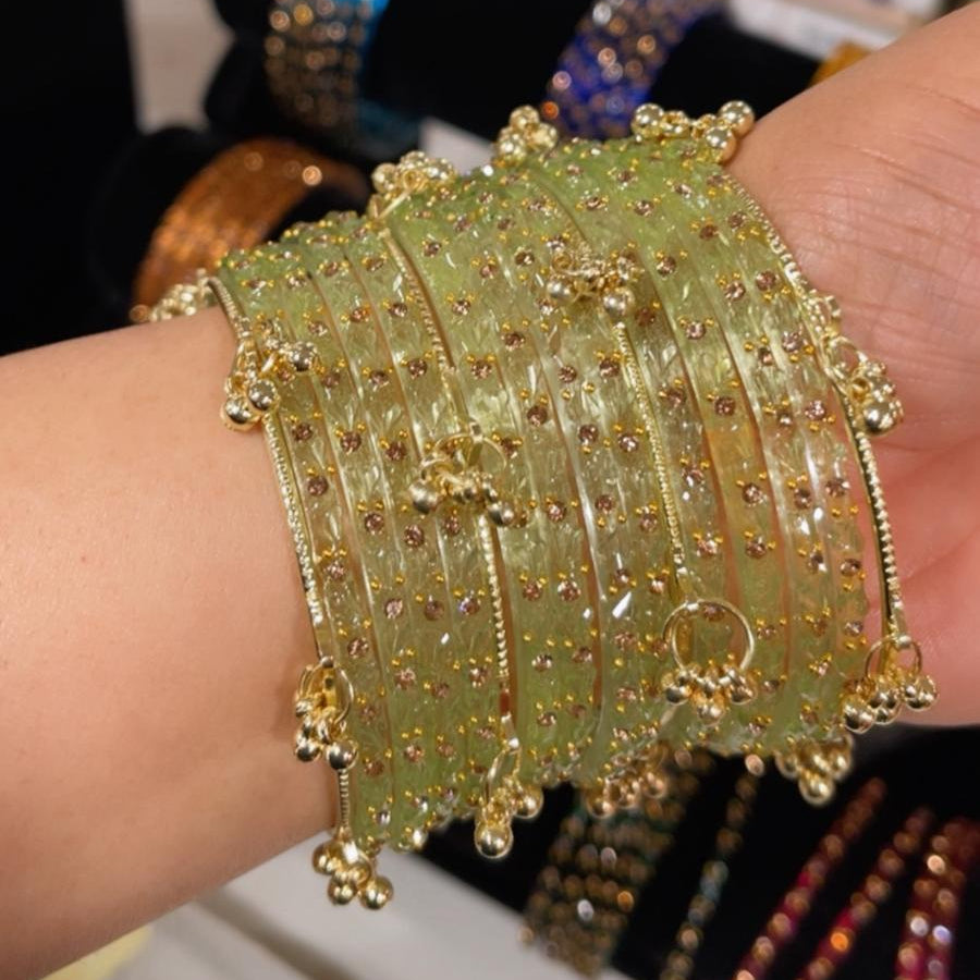 Kashmiri Bangles Set with Stone Embellishment & Jhumka – Festive Collection