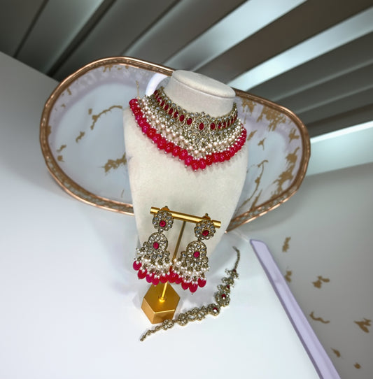 Polki Choker Set with Pearls