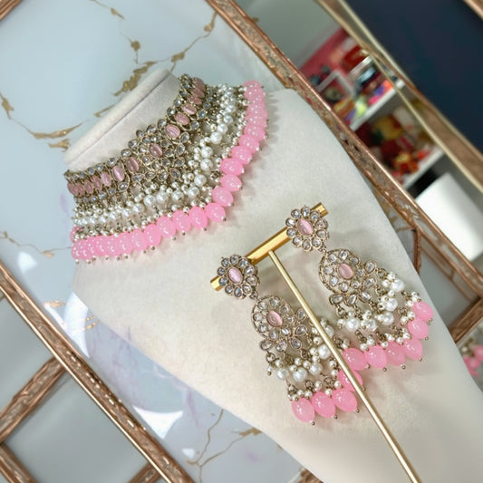 Polki Choker Set with Pearls