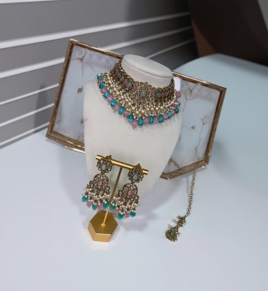 Polki Choker Set with Pearls