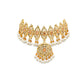 Elegant Pakistani Bridal Choker Jewelry Set with Earrings & Maang Tikka – Gold Tone Wedding Necklace Set for Women