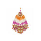Pakistani Bridal Choker & Long Necklace Set – Pink & Orange Wedding Jewelry for Women