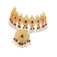 Luxury Pakistani Bridal Choker Jewelry Set with Earrings & Maang Tikka – Gold Tone Wedding Necklace Set for Women