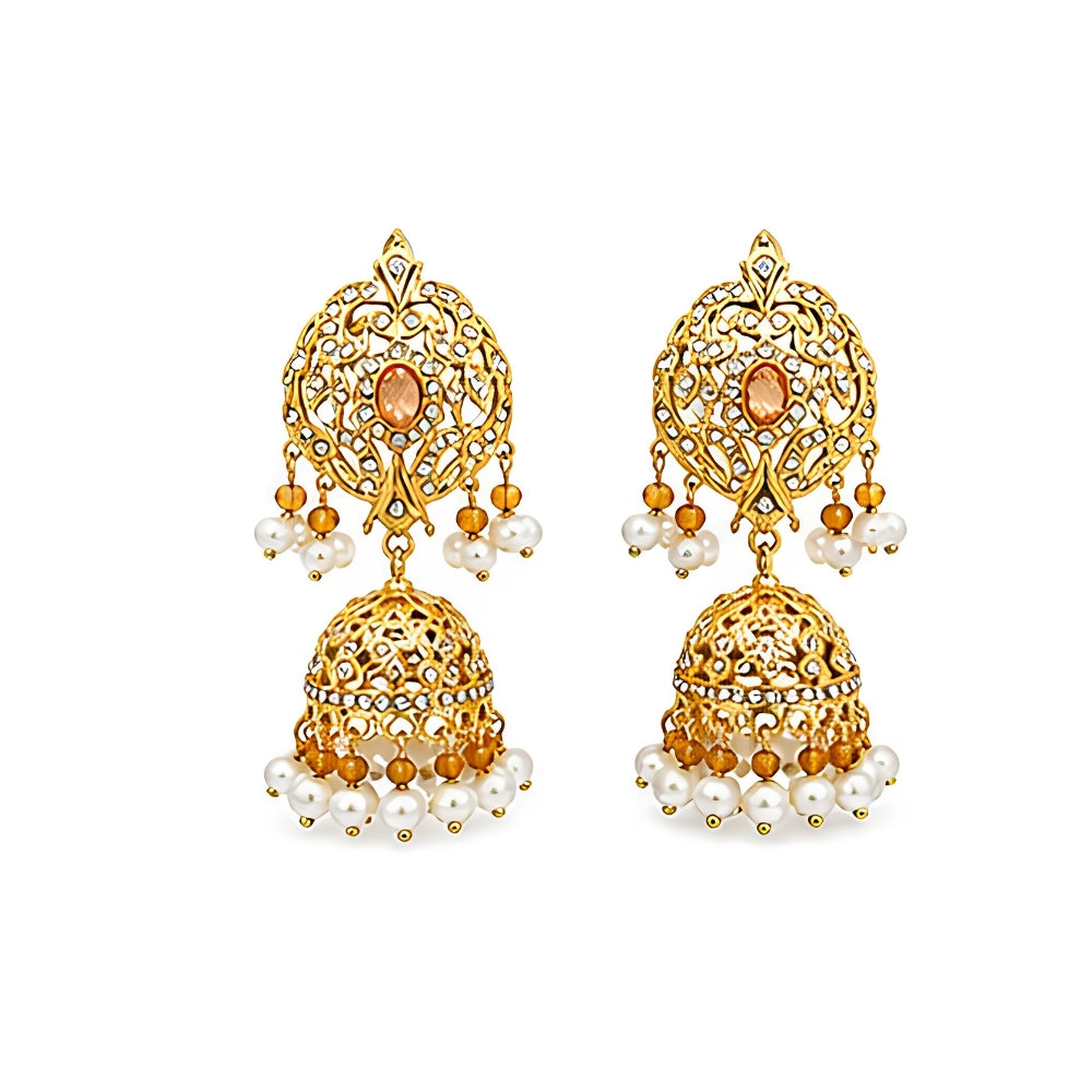 Elegant Pakistani Bridal Choker Jewelry Set with Earrings & Maang Tikka – Gold Tone Wedding Necklace Set for Women