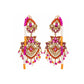 Pakistani Bridal Choker & Long Necklace Set – Pink & Orange Wedding Jewelry for Women