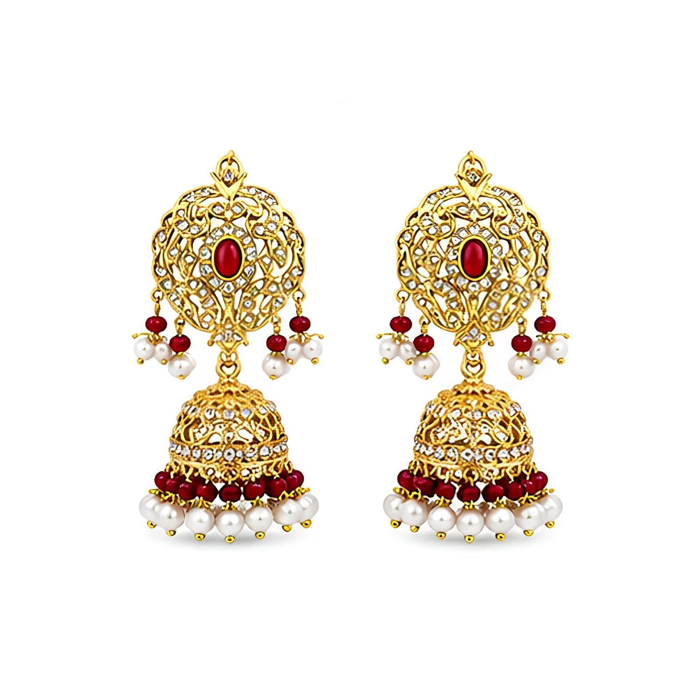 Luxury Pakistani Bridal Choker Jewelry Set with Earrings & Maang Tikka – Gold Tone Wedding Necklace Set for Women