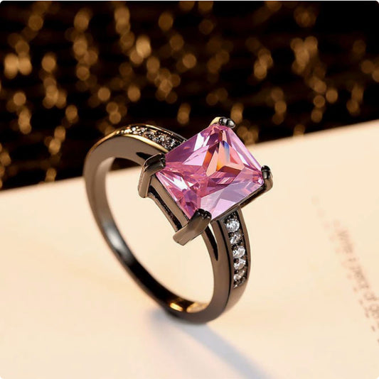 Sapphire Square Ring for Women | 10KT Gold Filled | Luxury Design