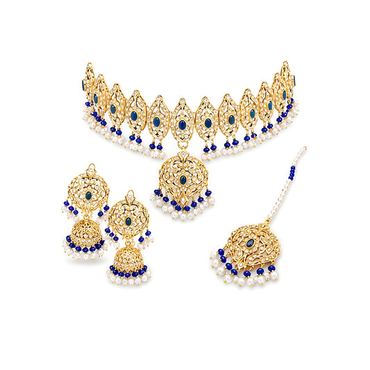 Luxury Pakistani Bridal Choker Set – Traditional Necklace, Earrings & Tikka