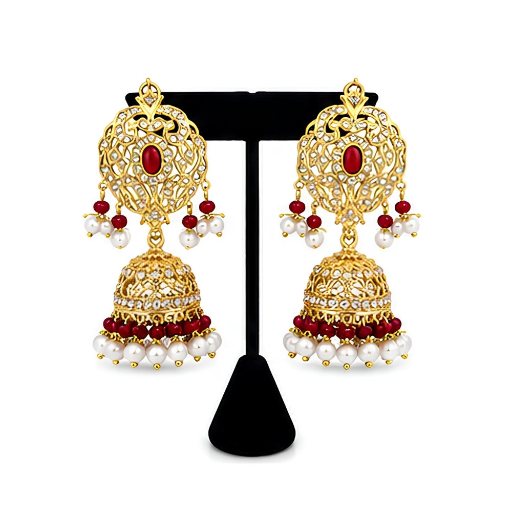 Luxury Pakistani Bridal Choker Jewelry Set with Earrings & Maang Tikka – Gold Tone Wedding Necklace Set for Women