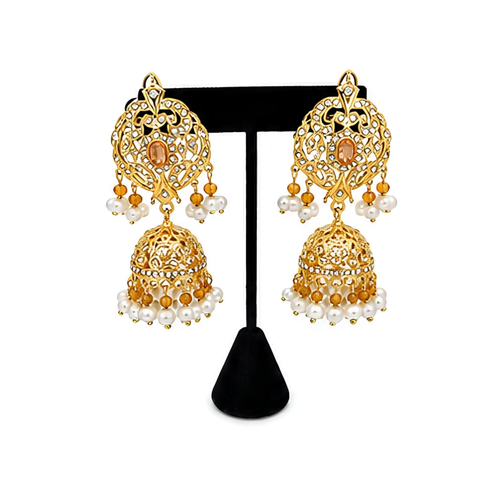 Elegant Pakistani Bridal Choker Jewelry Set with Earrings & Maang Tikka – Gold Tone Wedding Necklace Set for Women