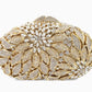 Female Leaf Flower Inlaid Diamond Dinner Bag