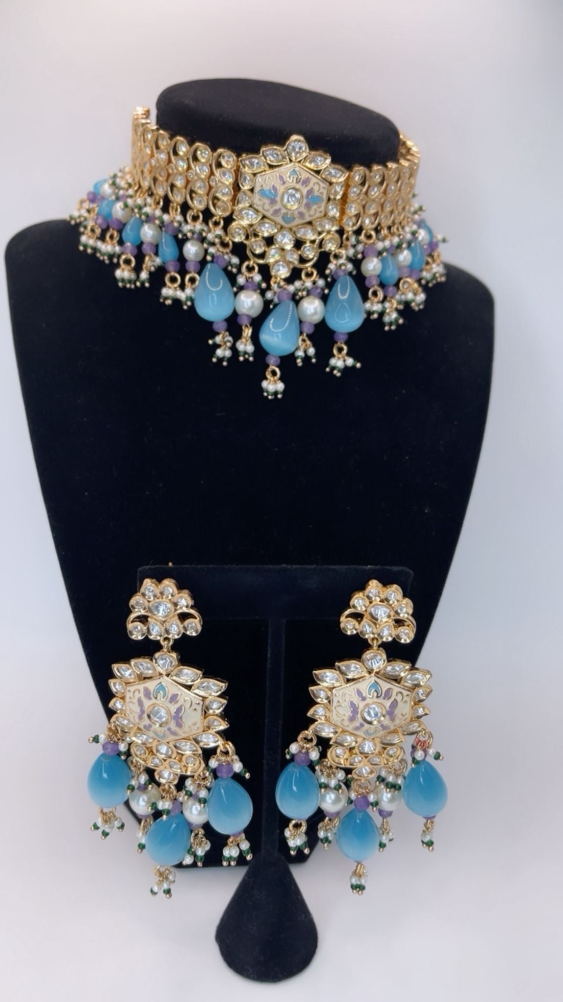 Handcrafted Meenakari Choker Set with Earrings – Traditional Ethnic Jewelry for Women