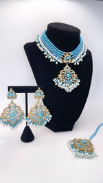 Pakistani Choker Set with Earrings and Tikka – Luxury Bridal & Party Wear Jewelry Set