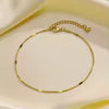 Bracelets de cheville en chaîne serpent écrasés pour femmes, bijoux, bracelet de cheville minimaliste en acier inoxydable de couleur or pour les vacances quotidiennes à la plage